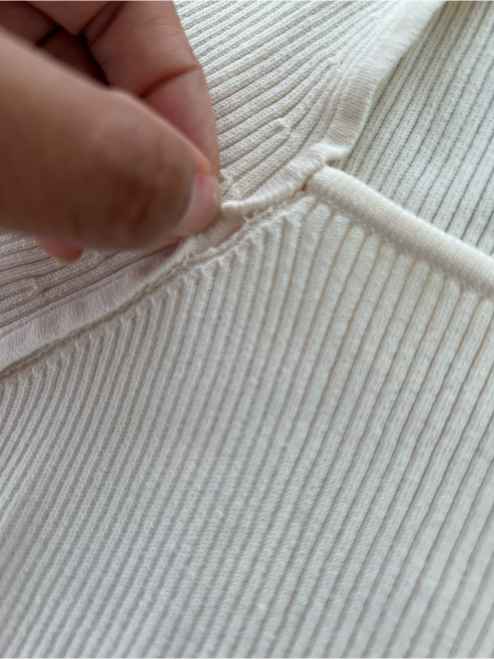 Boss Cream Ribbed Square-Neck Tunic - Picture 5 of 11